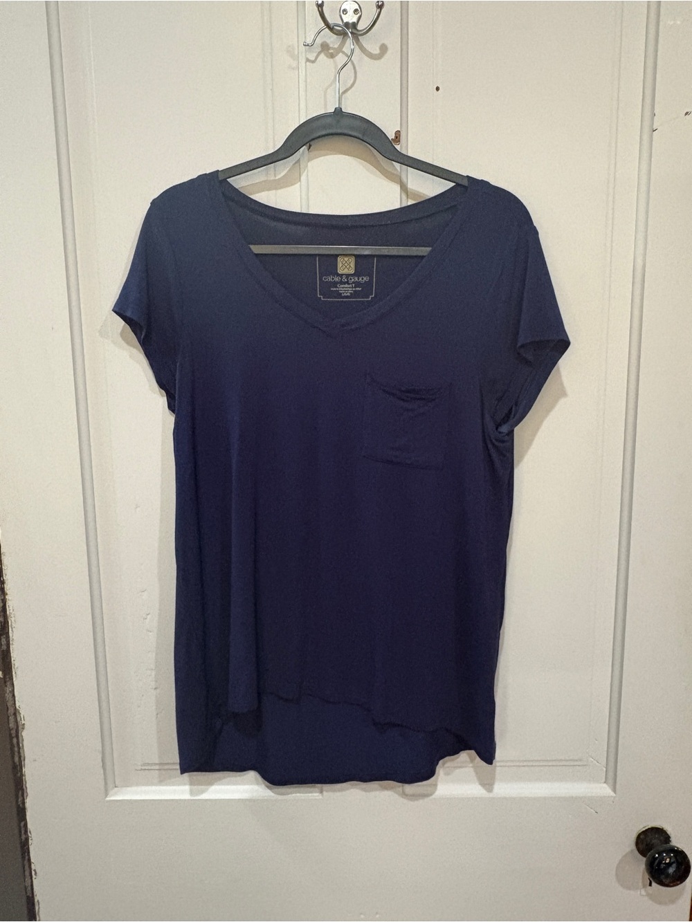 Cable & Gauge Navy V-Neck Pocket Tee
